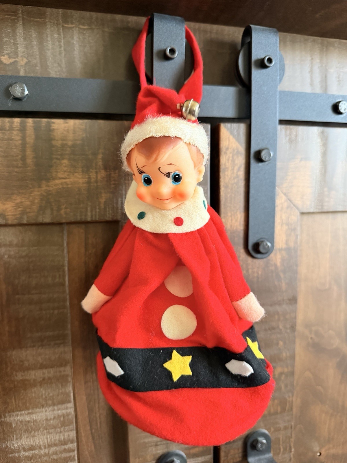 Vintage Japan Christmas Elf Felt Zippered Candy Holder 7\