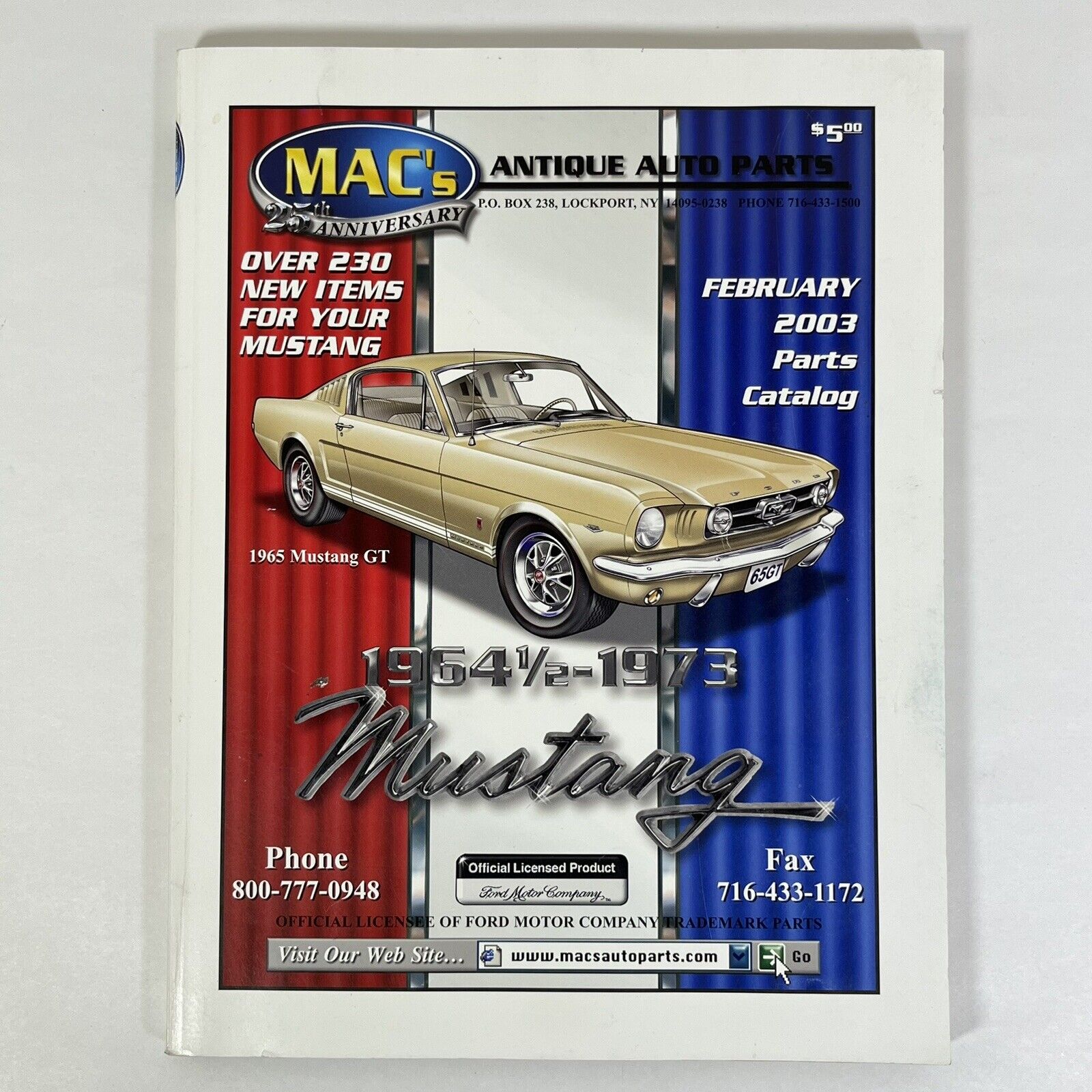 2003 MAC's Antique Auto Parts Catalog for 1964½ - 1973 Ford MUSTANG