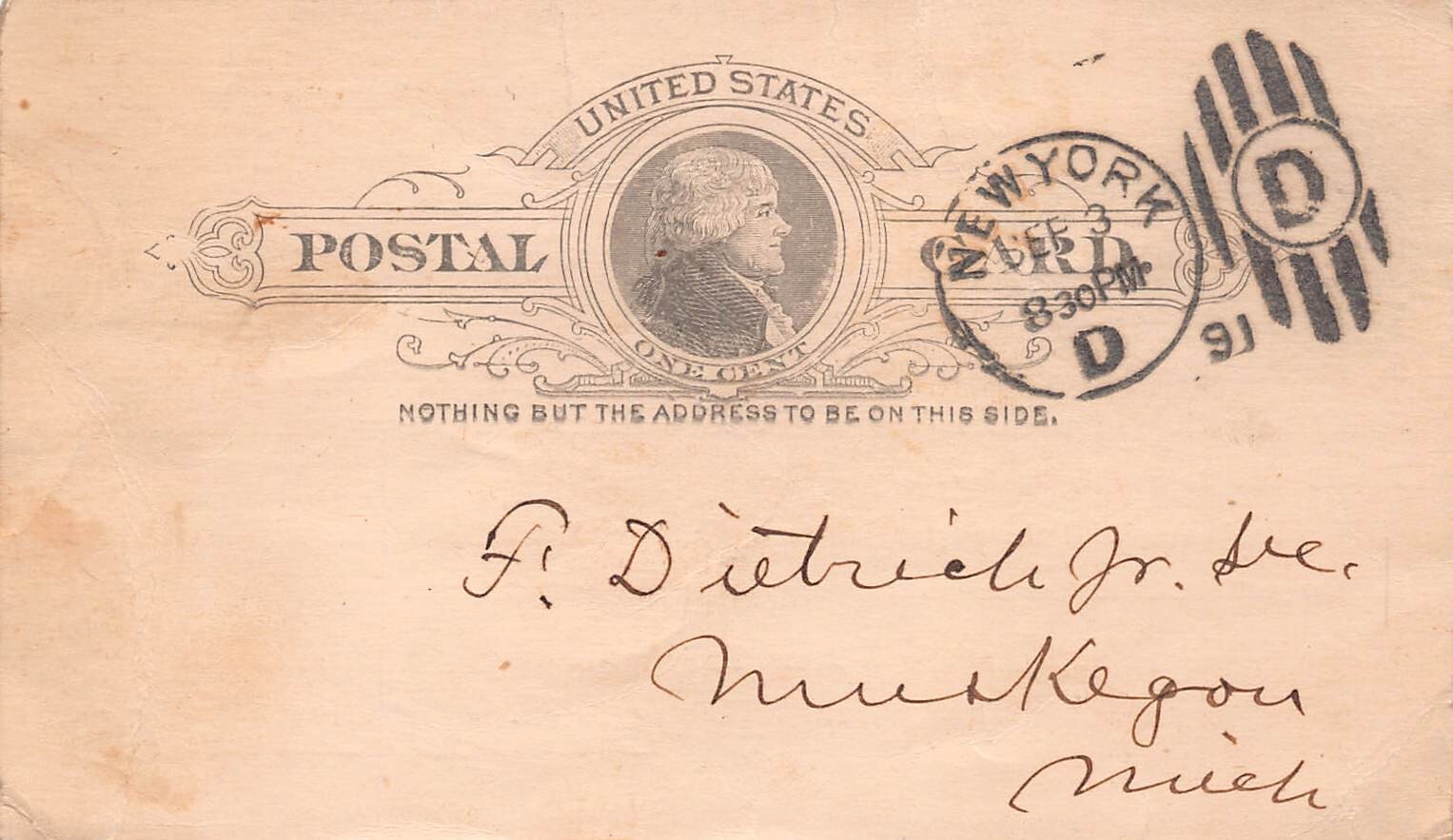NALC Postal Record Magazine 1891 John F Victory Property Transfer Postcard D26