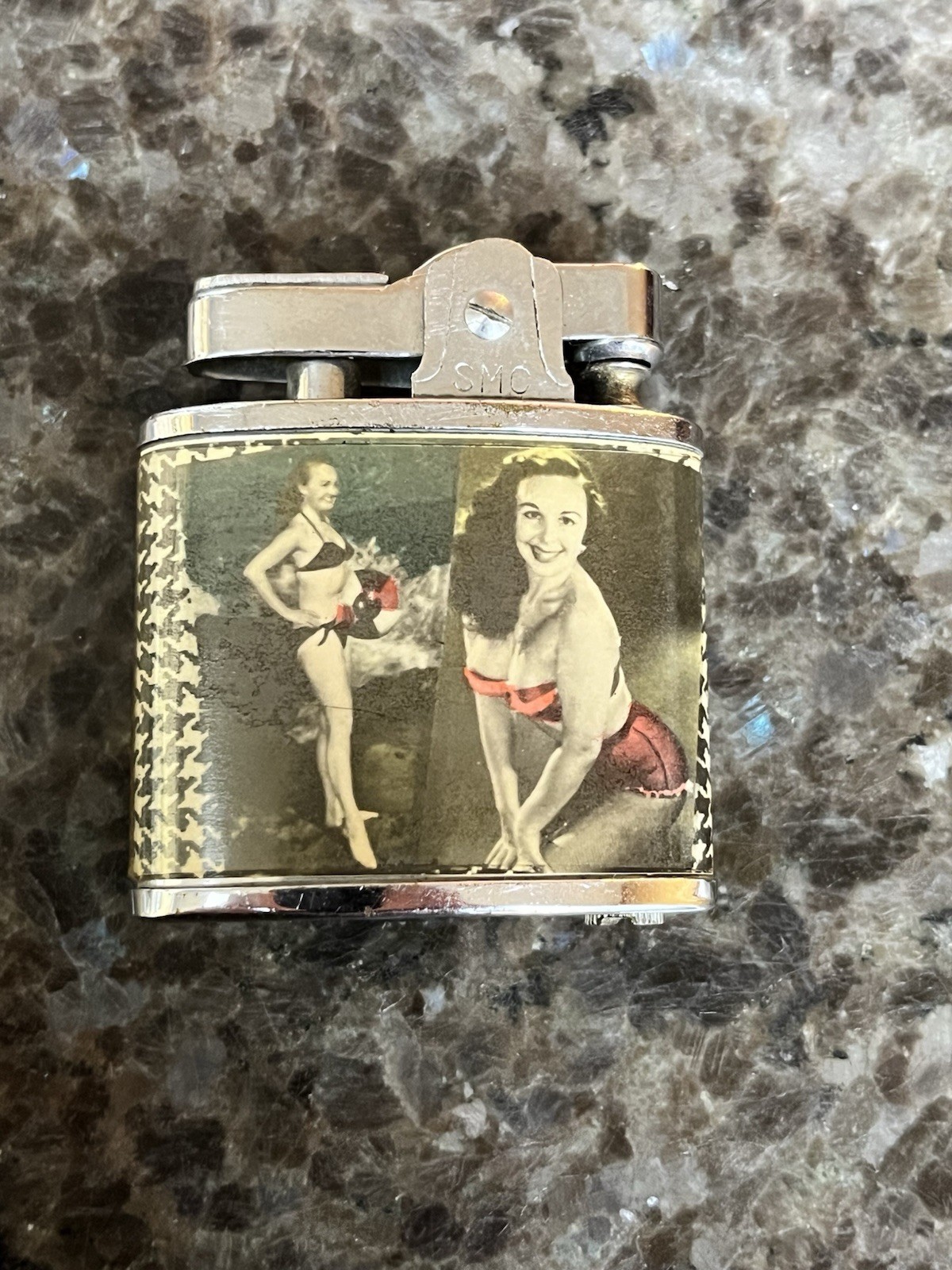 Bright Vintage 1950’s Supreme Four Image Pinup Lighter Burlesque Bikini Model