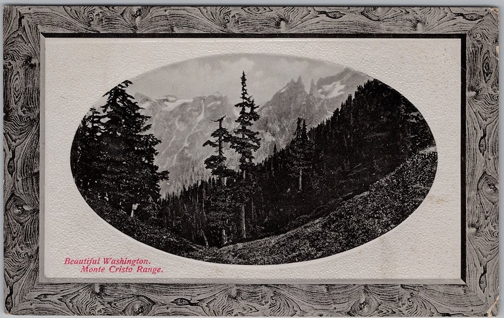 Monte Cristo Range Washington Postcard Blaine WA Postmark PNC Glosso H84