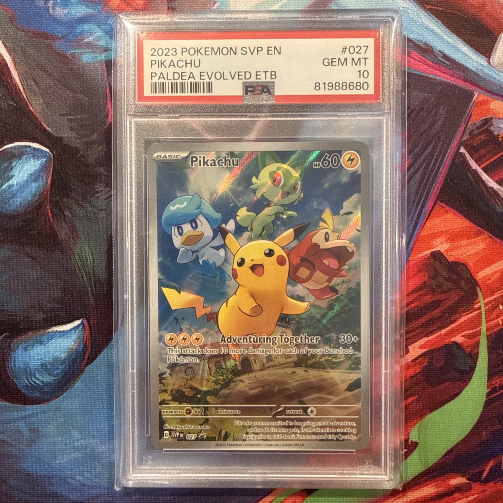 Pikachu Black Star Promo 027 Pokemon S&V Paldea Evolved ETB Promo PSA 10