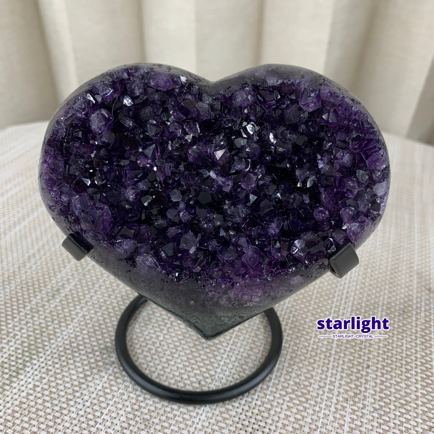 1.4LB   Natural Brazilian amethyst hand cut heart-shaped decoratio