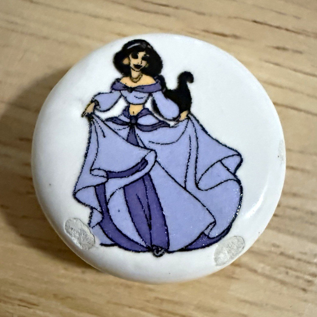 Rare Vintage Disney Jasmine Lil Loop Ceramic Bead Purple Dress Chipped