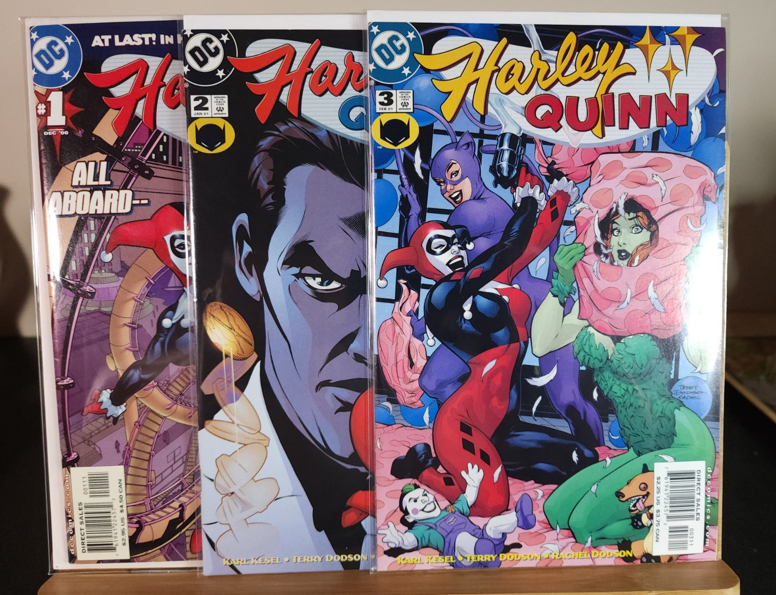 THREE 2001 DC Comics HARLEY QUINN #1 #2 #3 First Poison Ivy Catwoman Cover Trio THREE 2001 DC Comics HARLEY QUINN #1 #2 #3 First Poison Ivy Catwoman Cover Trio