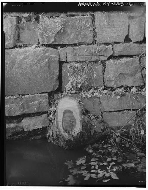 6. View west, west wall-detail lower half of wall - Champlain Canal, Wall,