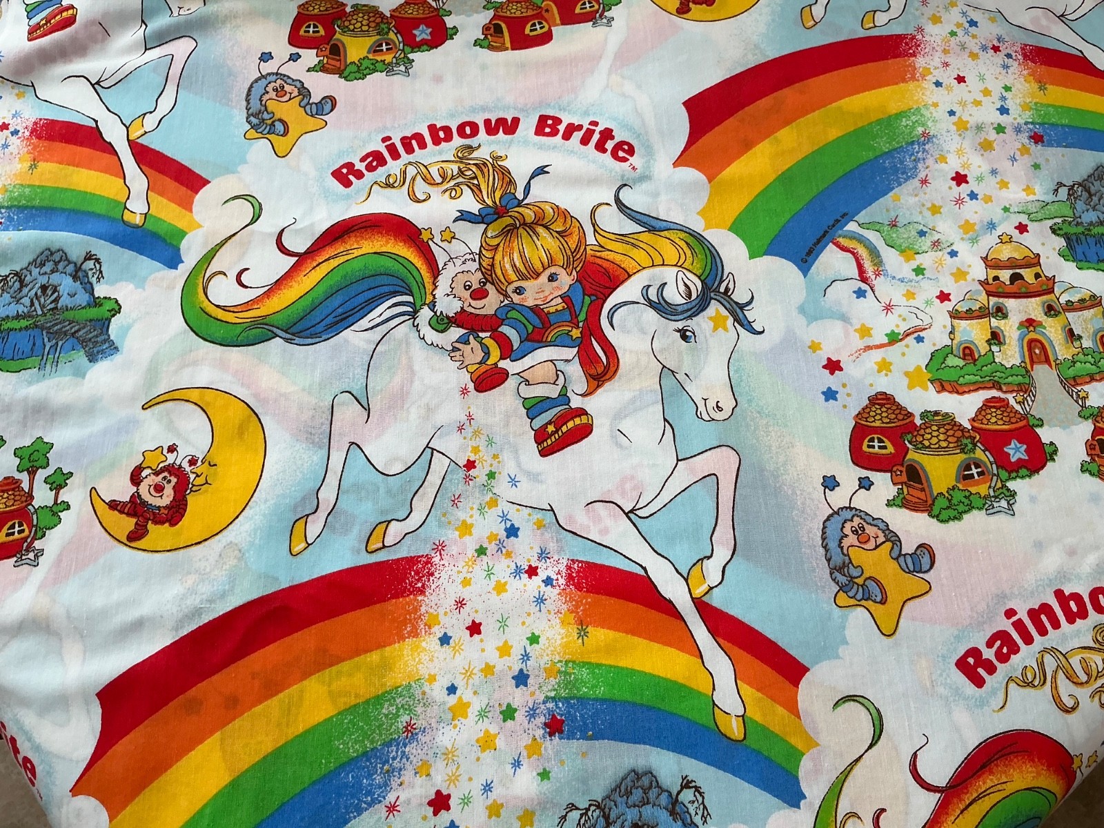 Rainbow Brite bed sheet vintage 