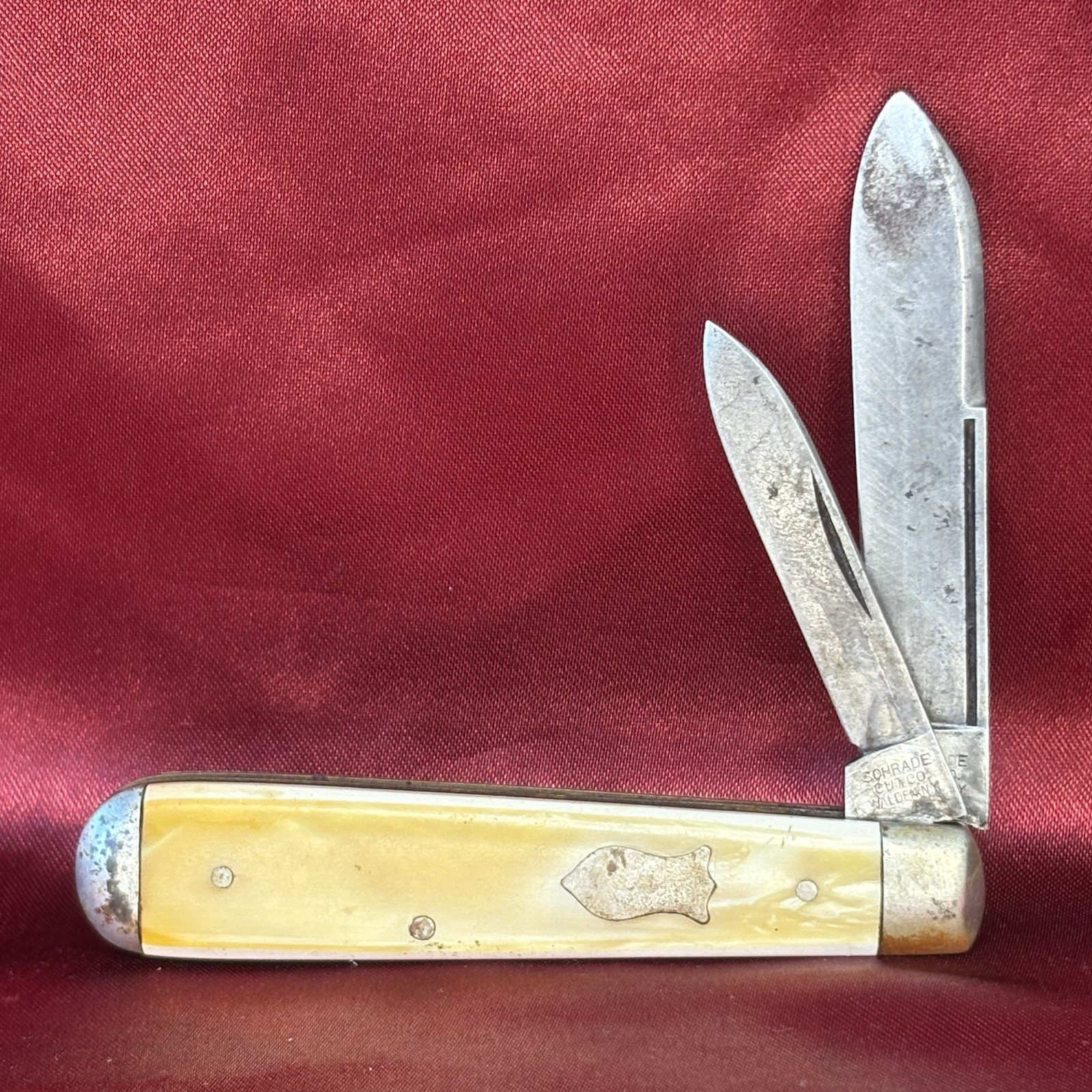 Schrade Cut Co Pocket Knife Old Cracked Ice Jack 1917-1946 Vintage