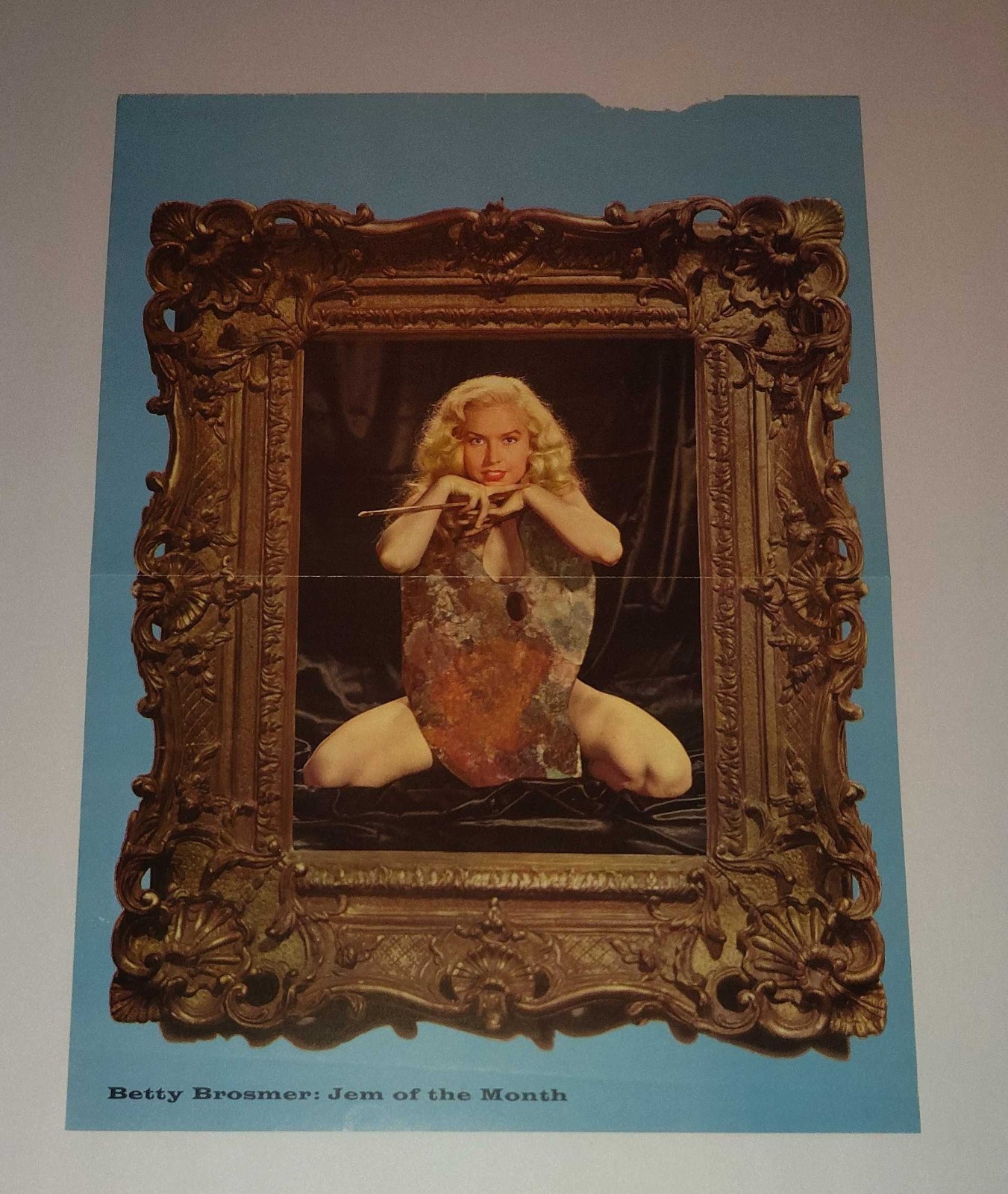 🔥 VINTAGE 1950s BETTY BROSMER JEM OF THE MONTH CENTERFOLD - DOUBLE-SIDED JOYCE