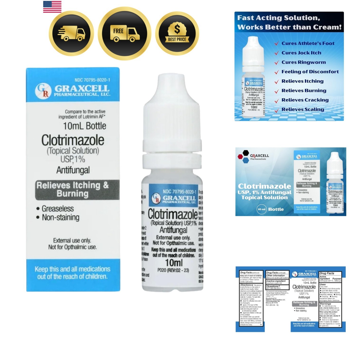 Clotrimazole 1% Antifungal Topical Solution | Fast-Acting Relief for Athlete'...