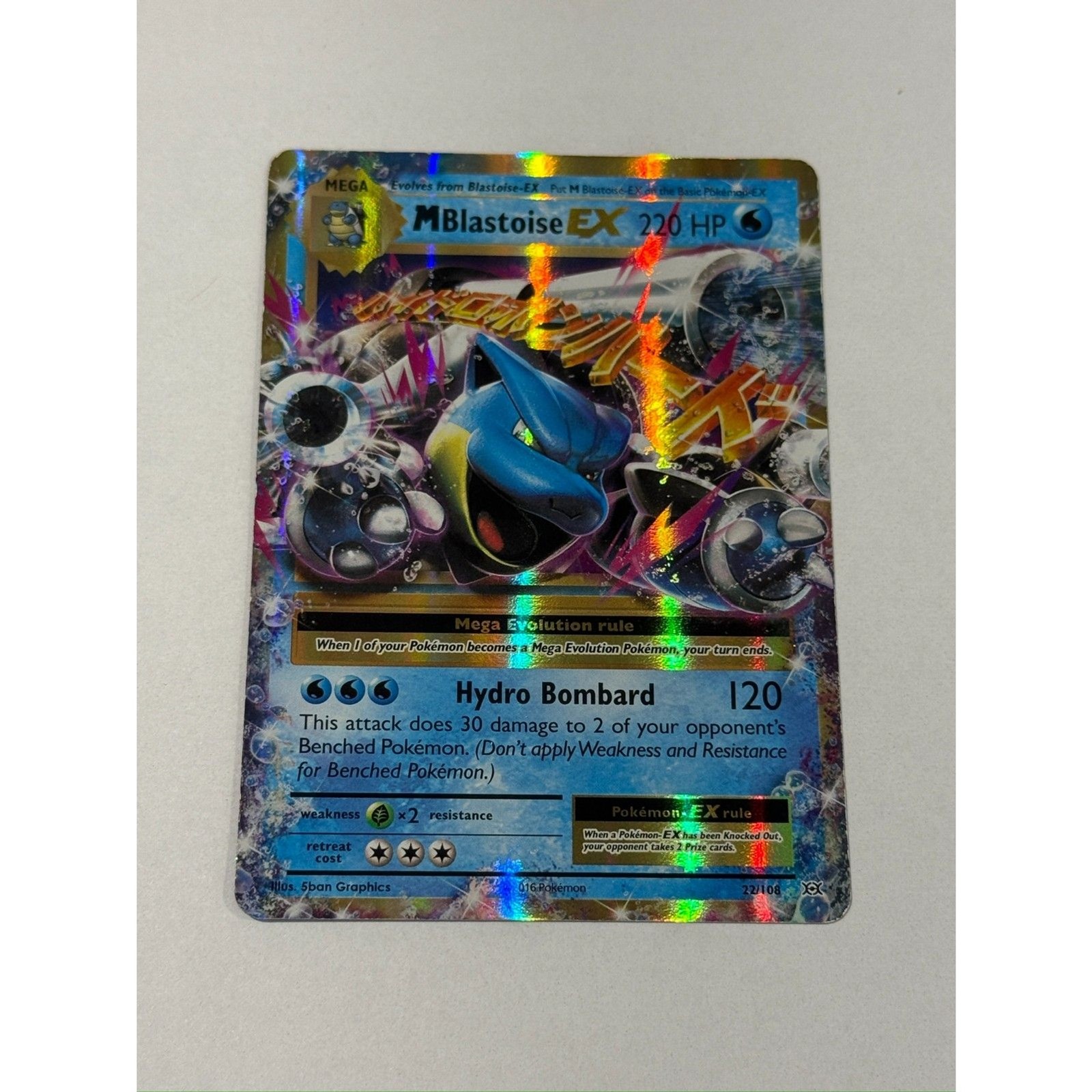 The Pokémon Company M Blastoise EX 22/108 Evolutions Holo Ultra Rare 220 HP 2016