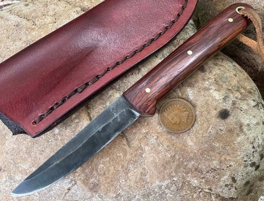 ML Knives - Carry & Field  Knife - EDC  Hunting - Sheath - Rosewood - New