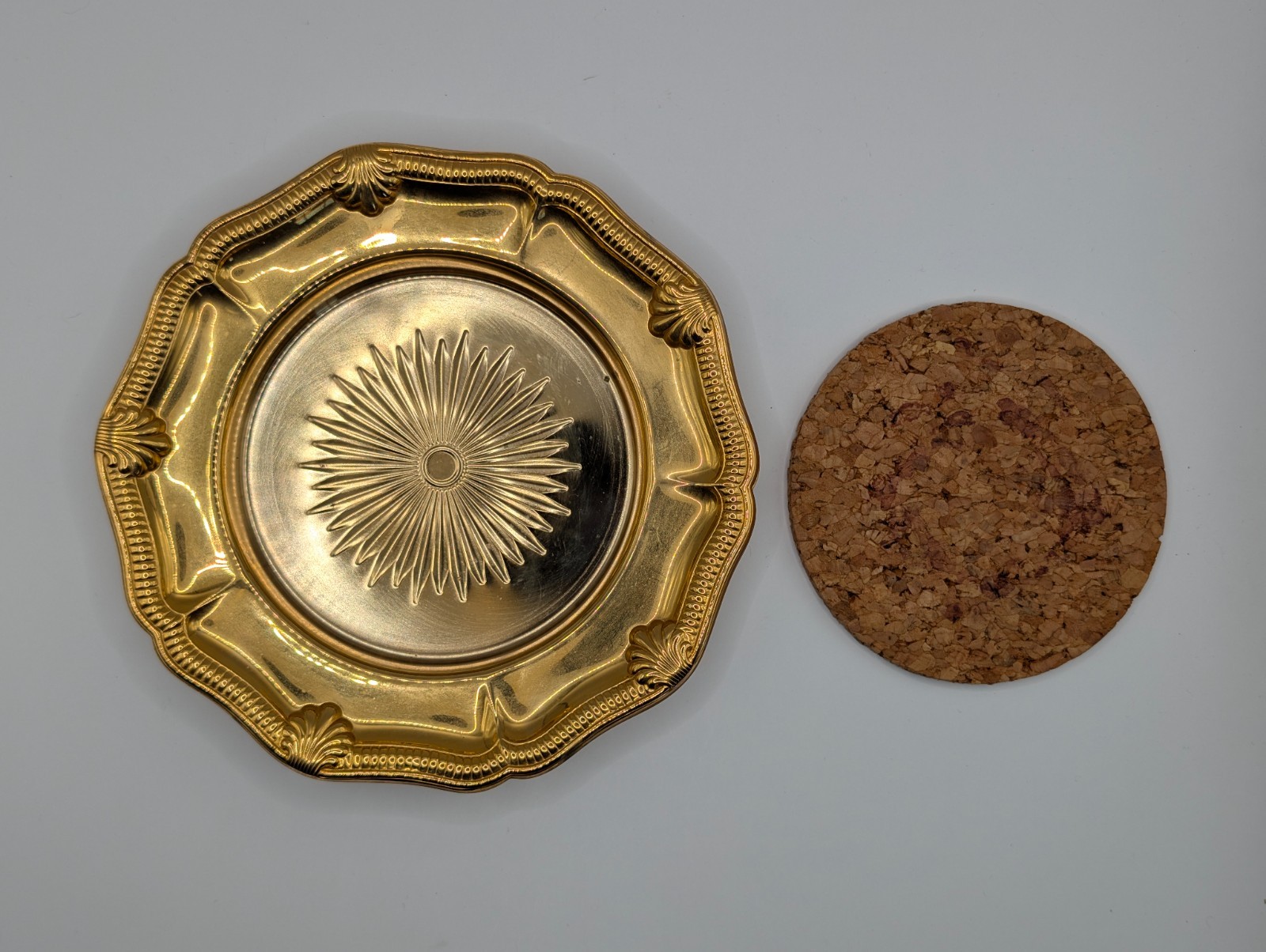 Vtg Mid Century WMF of America Golden 49er Series Gold Electroplate Dish