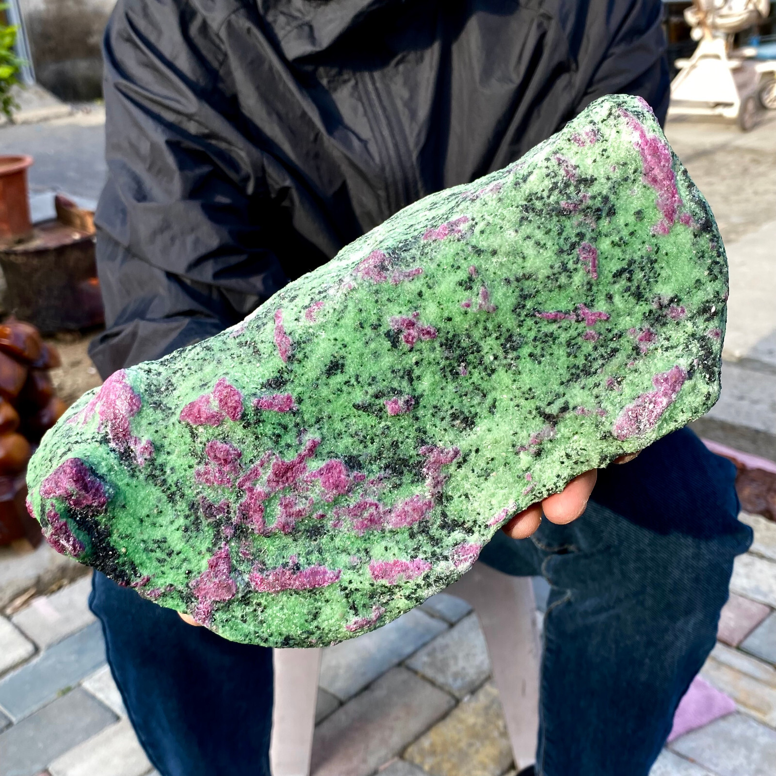 6.9LB Natural green Ruby zoisite (anylite) crystal Chakra mineral Healing Energ