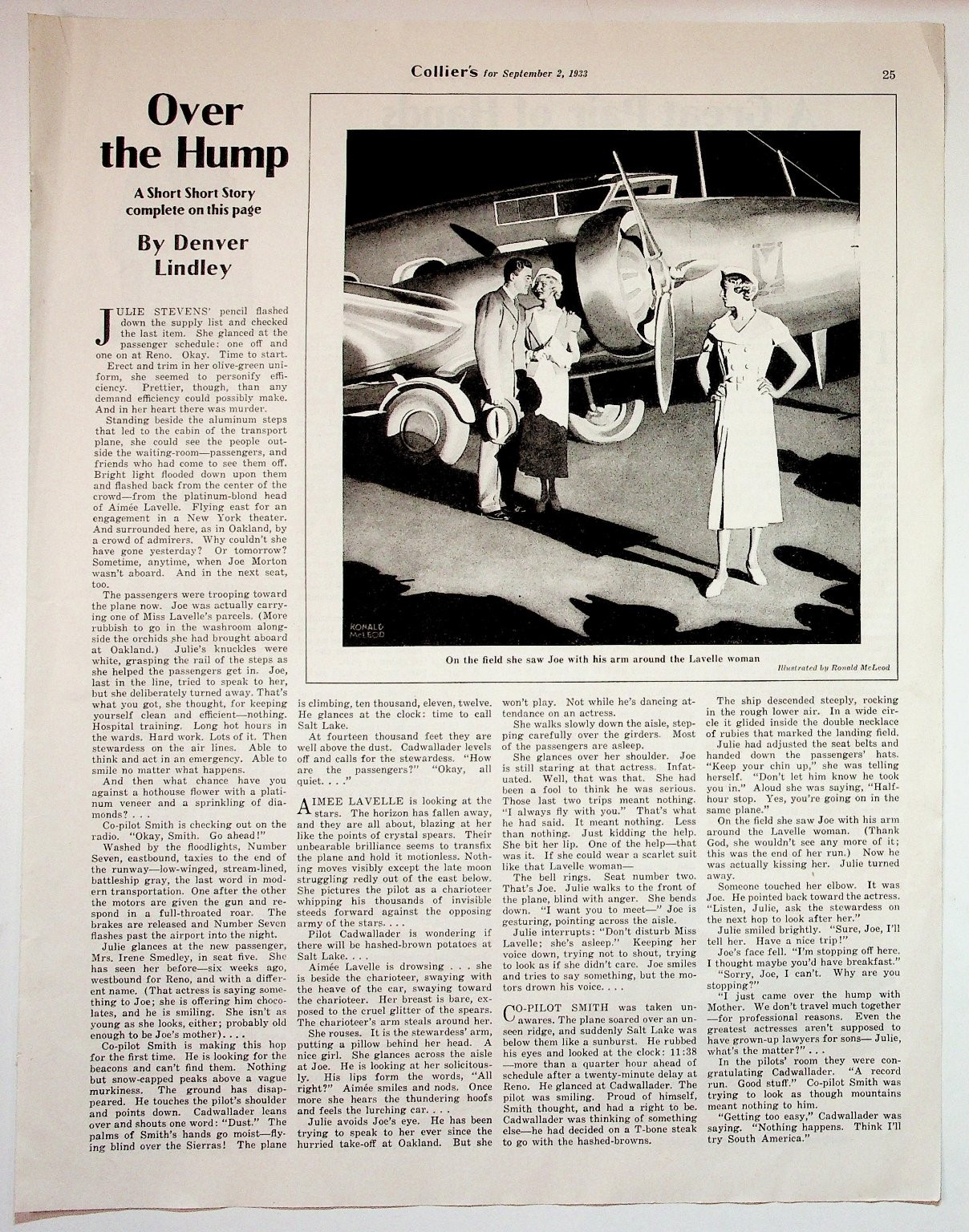 Collier\'s 1933 Vintage Print Article Over the Hump 10x13 Black & White