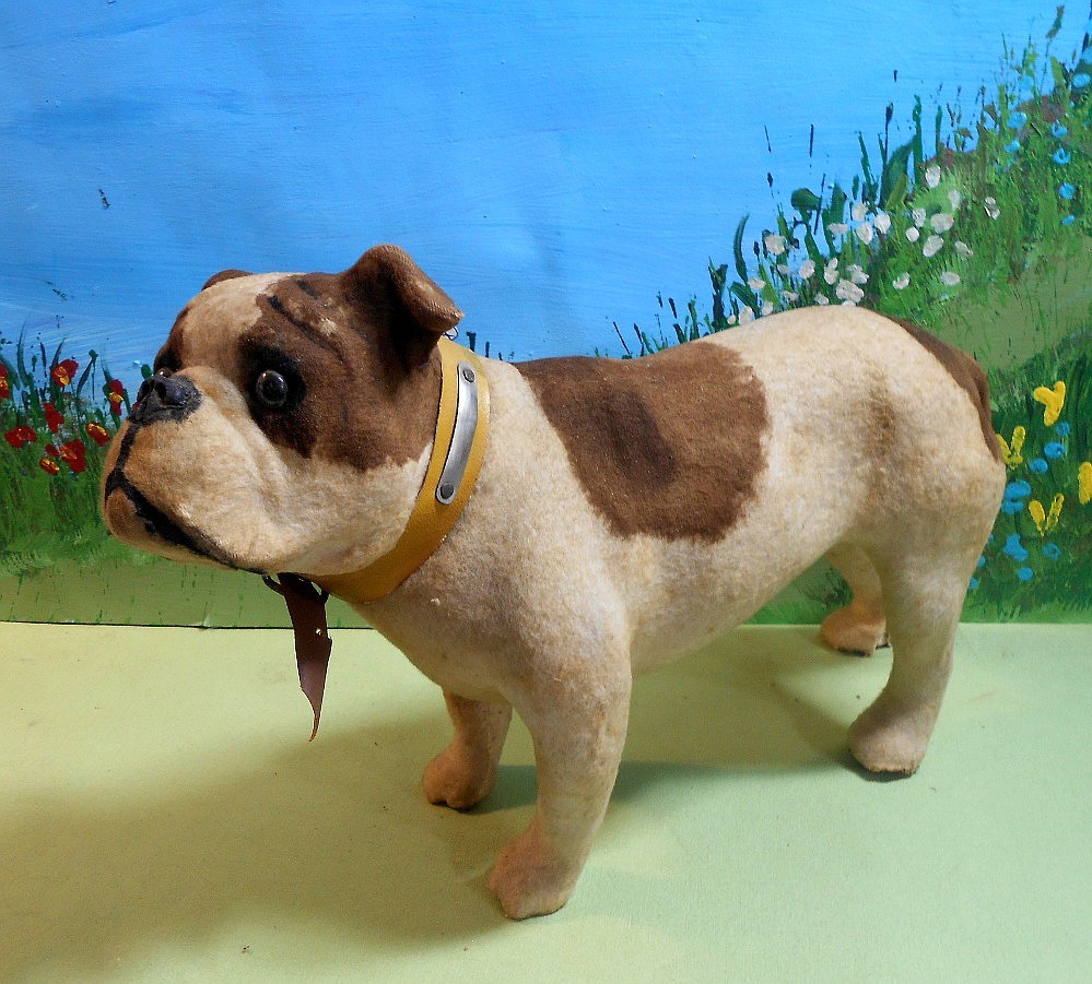 Antique German Bulldog Candy Container -Glass Eyes, 8 1/2\