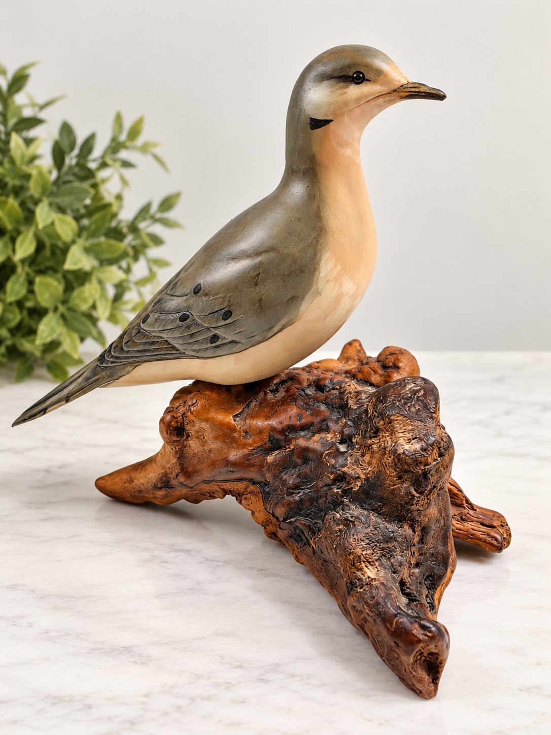 Vintage J. Christopherson? Signed Hand-Carved Wooden Mourning Dove Sculpture...