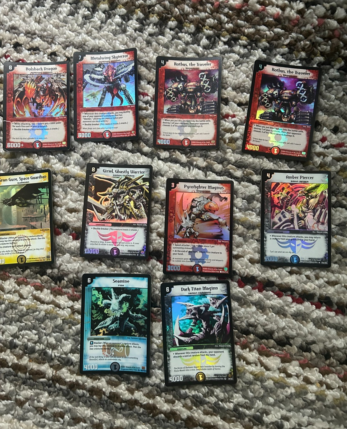 Lot of 10 foil duelmasters cards, range of prices. See description for condition