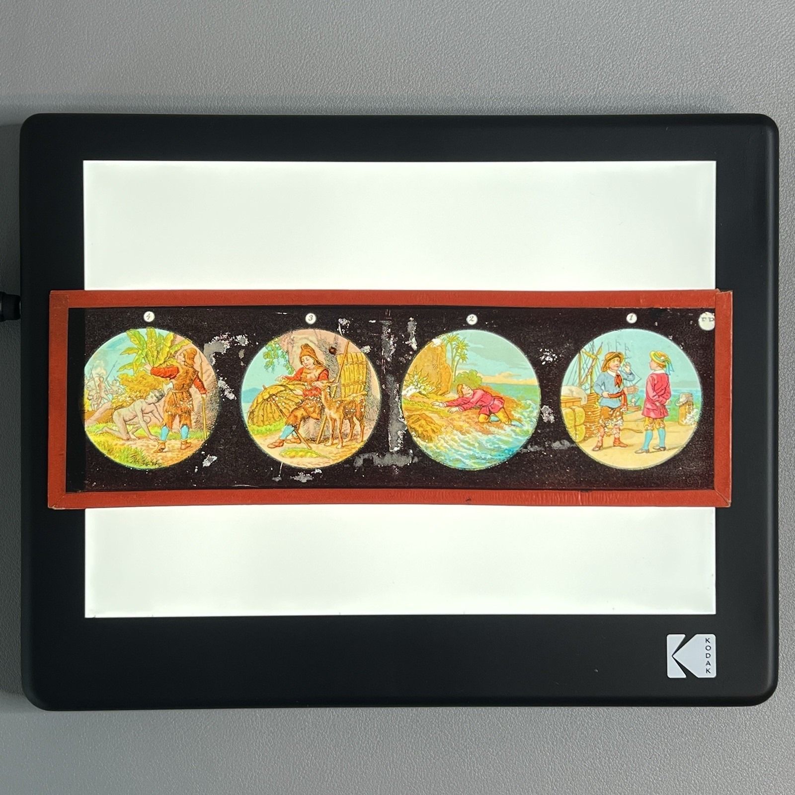 Vintage 1890s Ernst Plank Magic Lantern Slide Robinson Crusoe Defoe Shipwreck EP