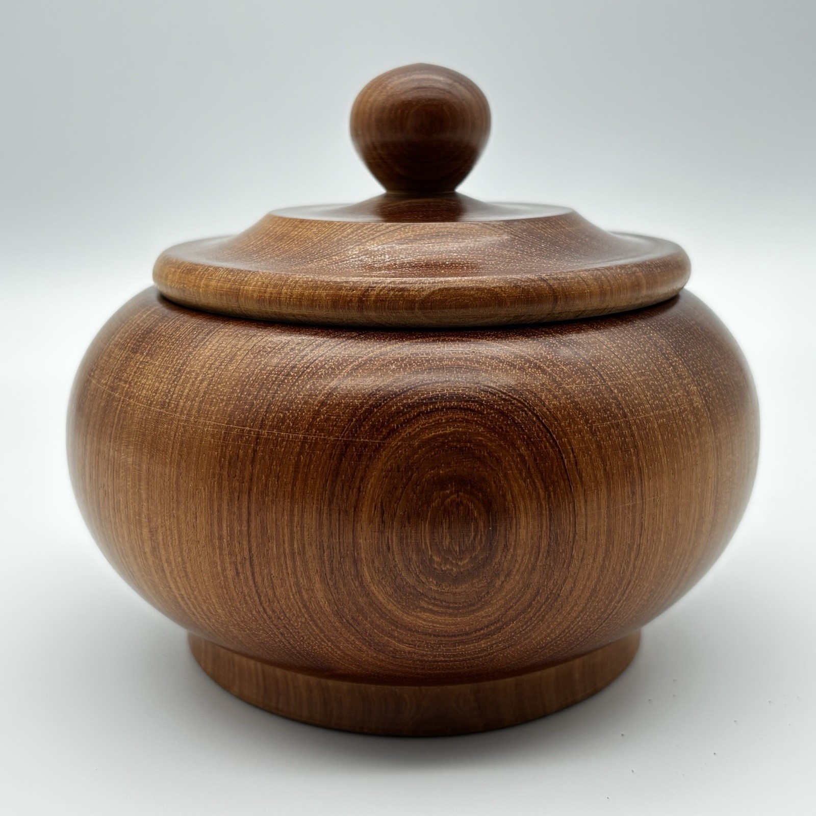Vintage Turned 5” Wood Multi-purpose Bowl With Lid  MCM Utinsel Opening