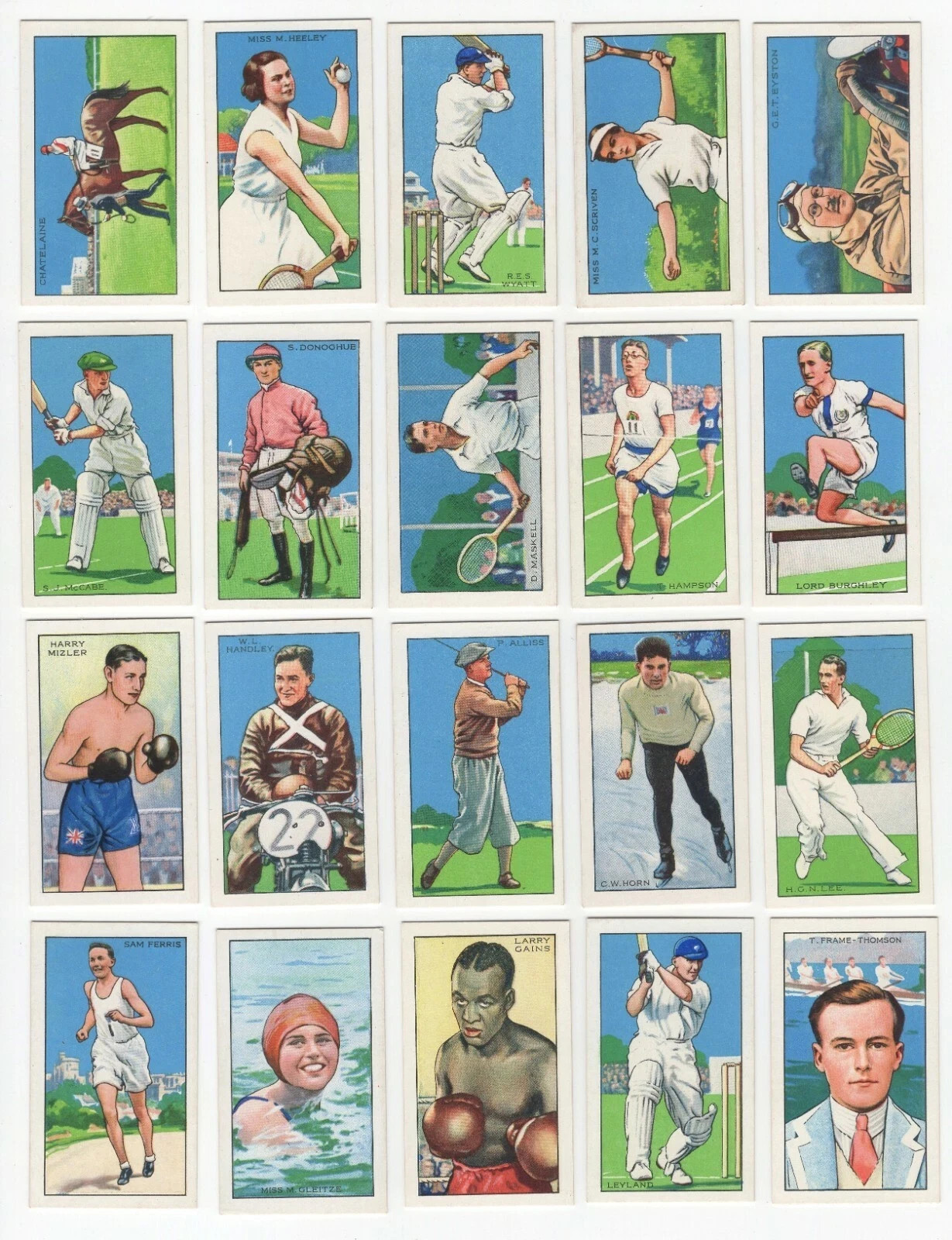 1935 GALLAHER LTD. CHAMPIONS 2ND SERIES 48 DIFFERENT TOBACCO CARD SET