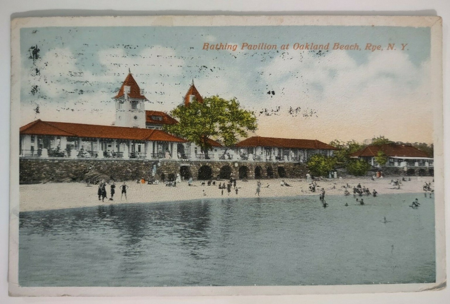 Bathing Pavilion Oakland Beach Rye New York Divided Back Postcard NY