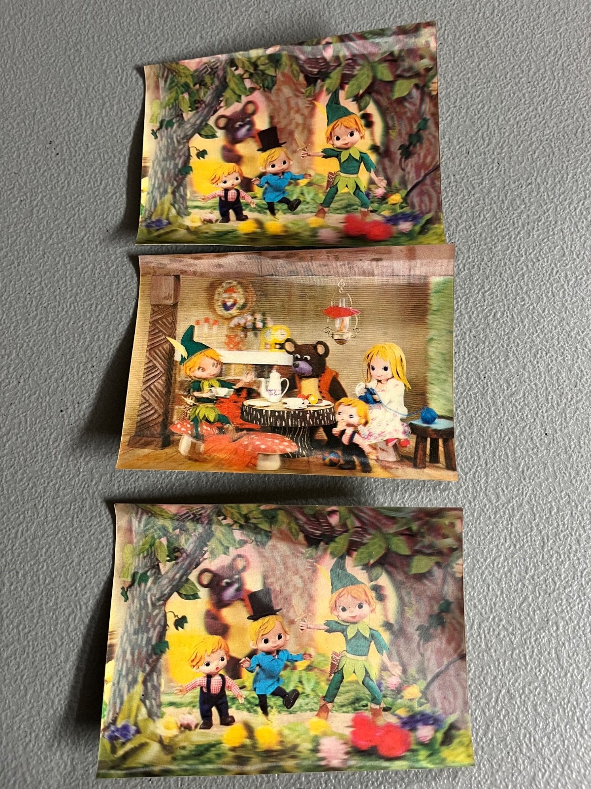 lot of 3 Vintage 3D Lenticular Post Cards From Japan 4x6” RETRO