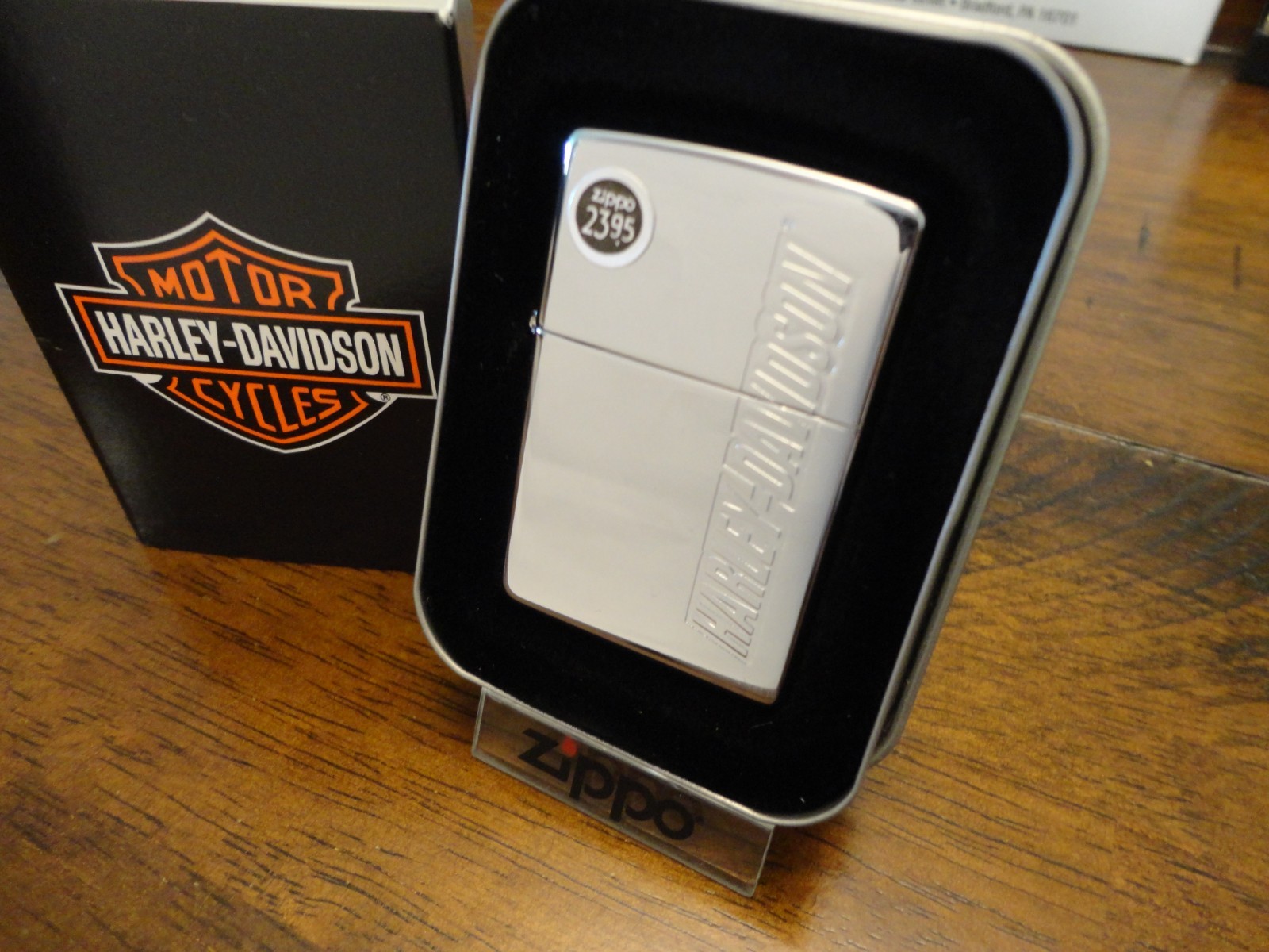 HARLEY DAVIDSON HIGH POLISH CHROME ZIPPO LIGHTER MINT IN BOX 1999
