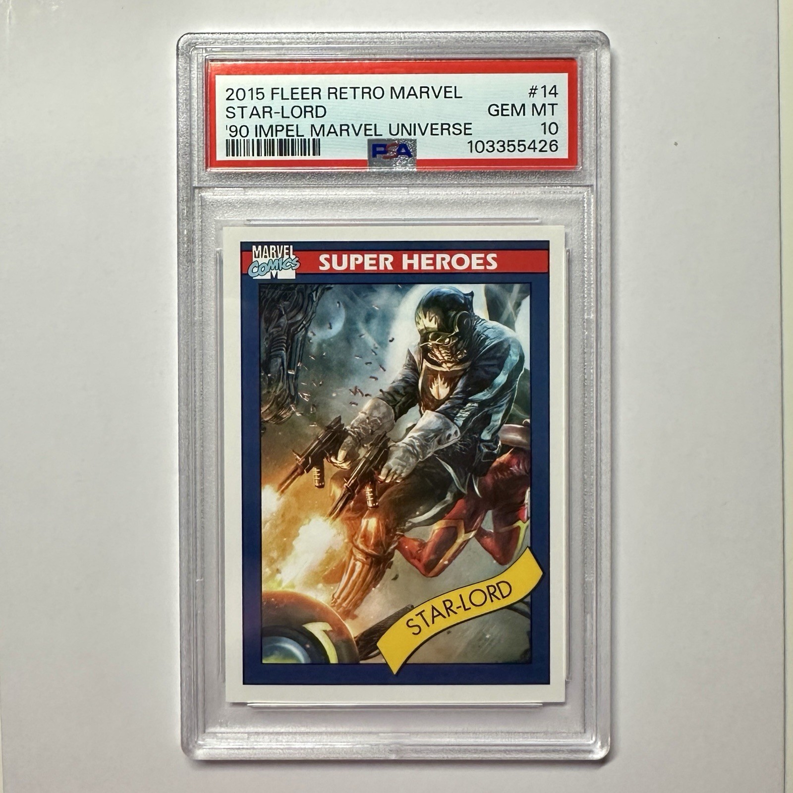 2015 Fleer Retro Marvel '90 Marvel Universe Star-Lord PSA 10 LOW POP