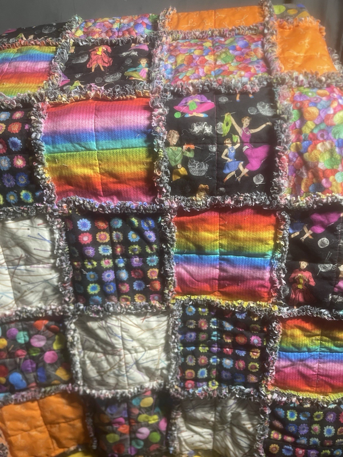 Knit One Purl One Handmade Rag Quilt