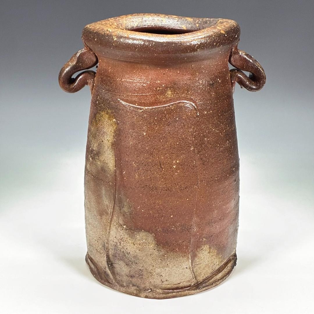 Japanese Bizen ware ■Master craftsman Made by Takashi Saito Flower vase Comes wi