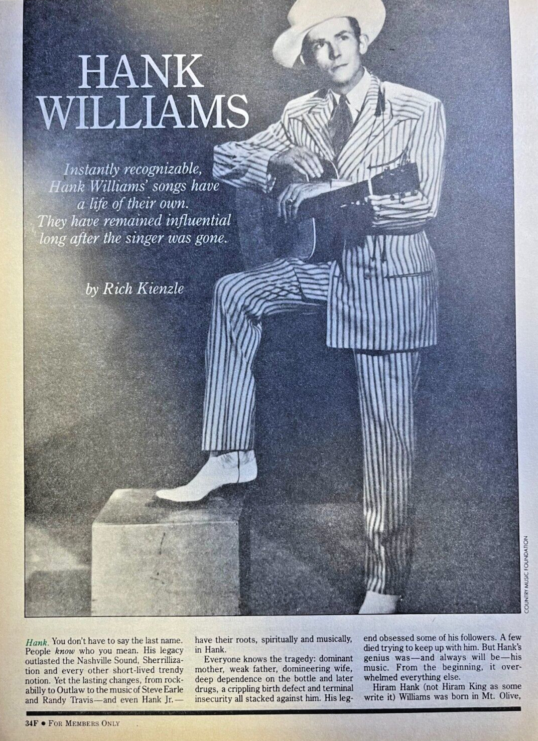 1986 Country Singer Hank Williams