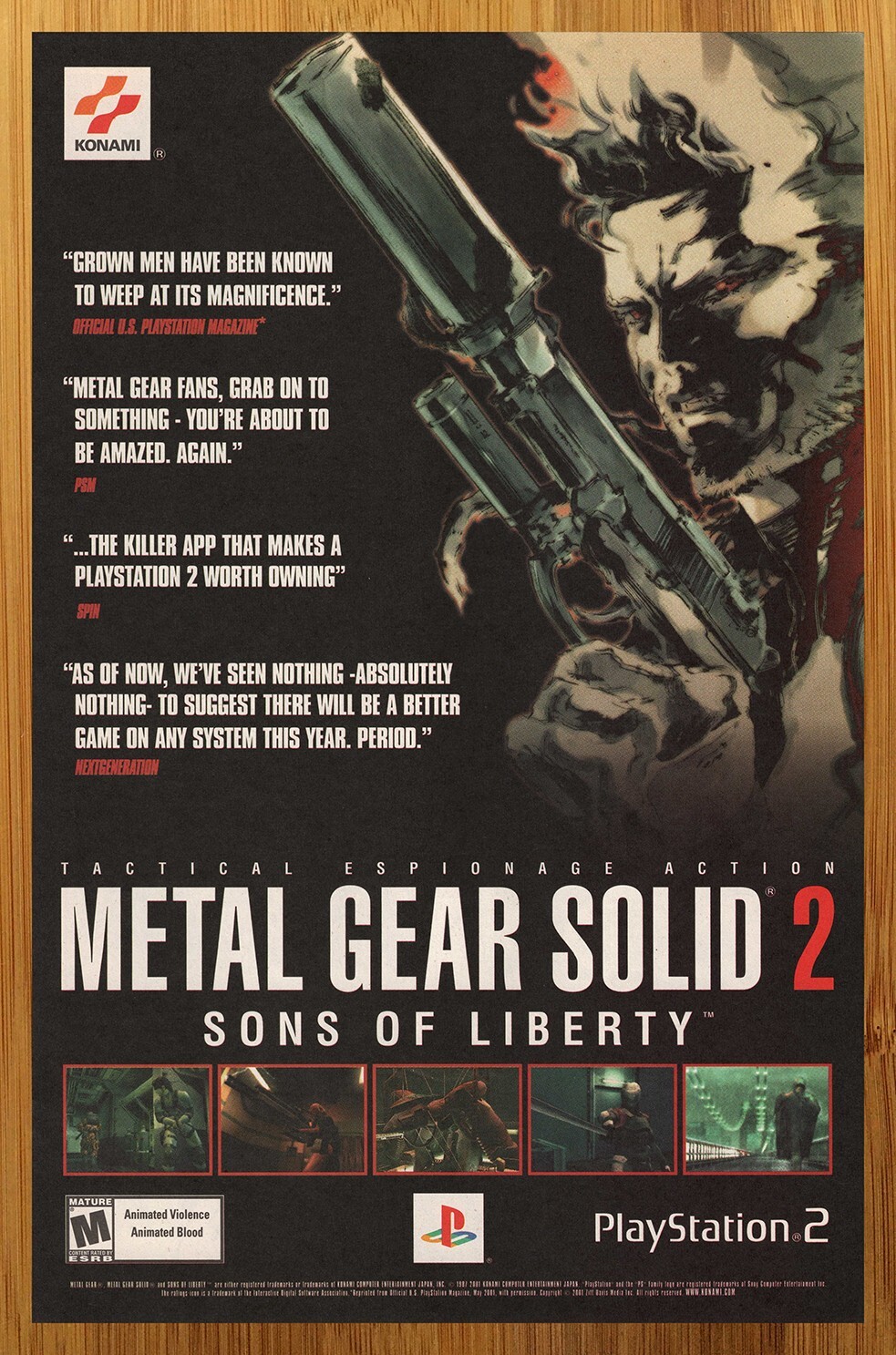 2002 Metal Gear Solid 2 PS2 Playstation 2 Print Ad/Poster Official Promo Art