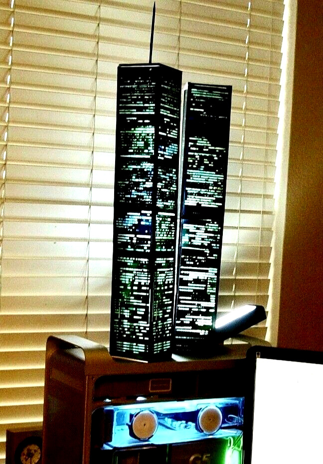 WORLD TRADE CENTER TWIN TOWERS MODEL 9/11 lighted lamp translight prints YA