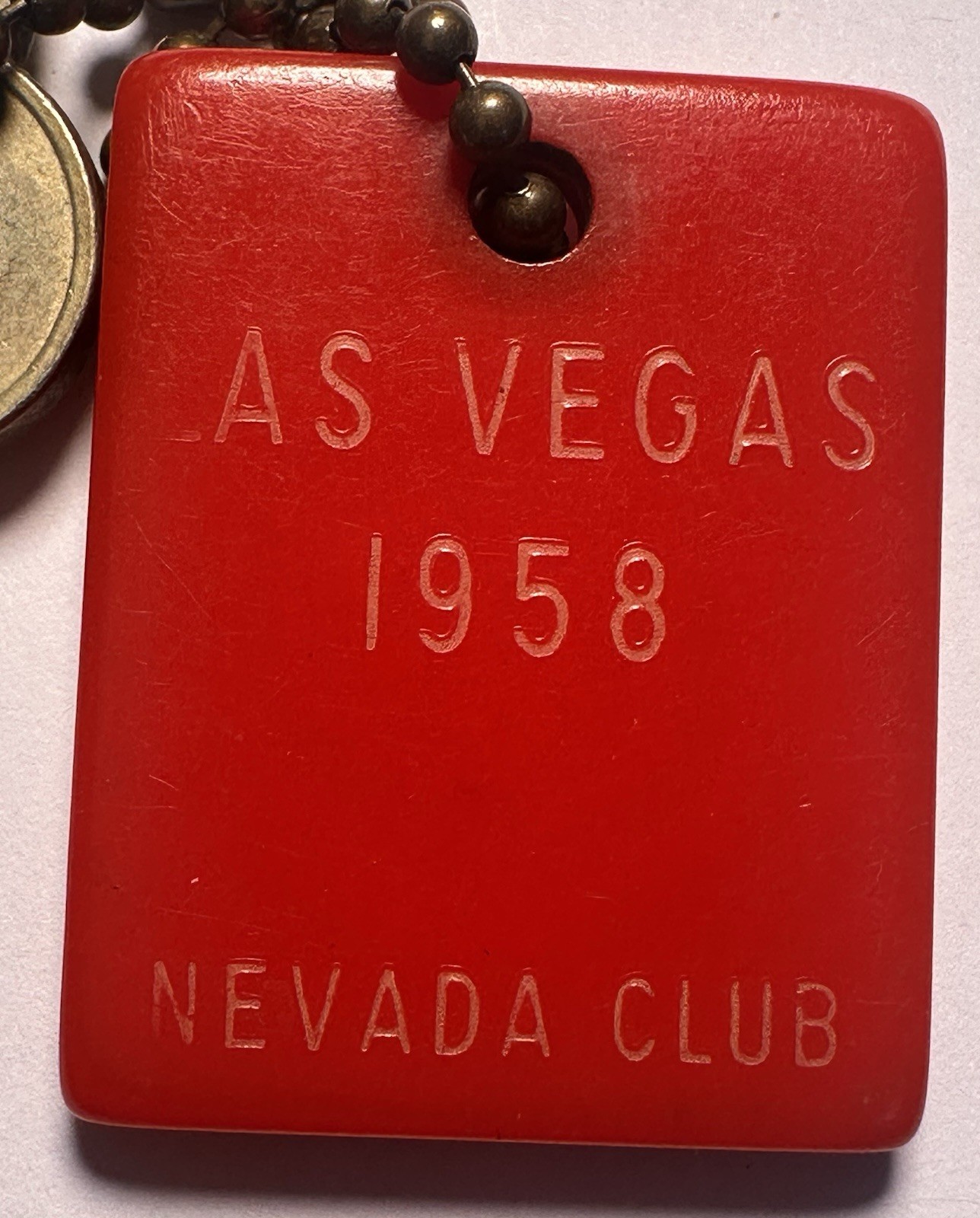 1958 Nevada Club Las Vegas Casino Las Vegas, Nevada Red Hotel Room Key #914