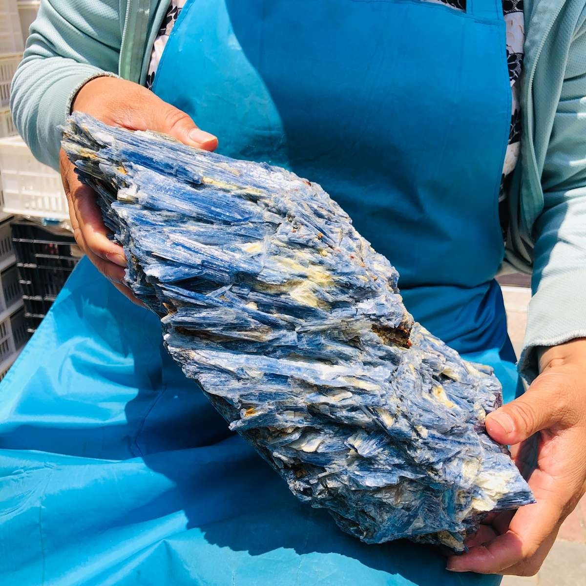 13.97LB Natural Blue crystal mineral standard Quartz Crystal Healing Sample 5991