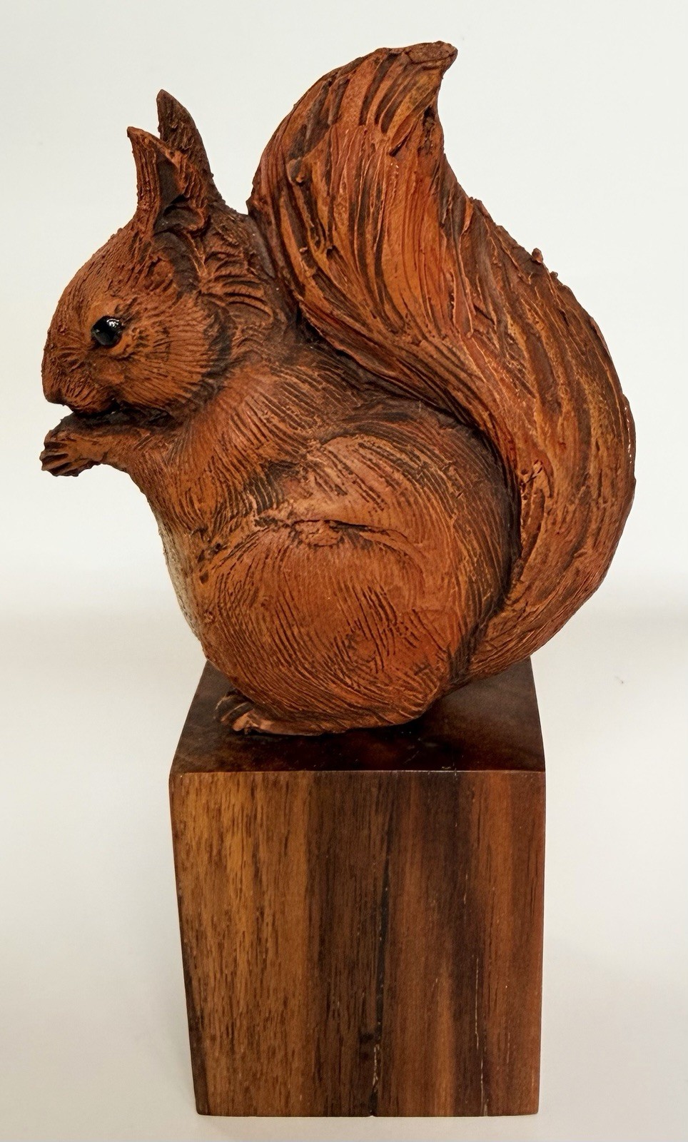 Karen Fawcett Studio Pottery Red Squirrel On A Plinth 15cm Tall 