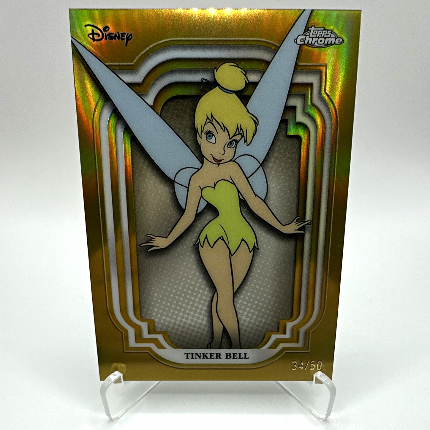 Topps Chrome Disney Tinker Bell Peter Pan #22 Gold Refractor 34/50