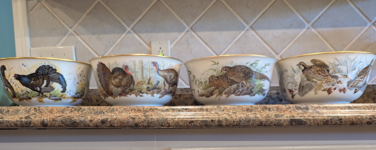 Rare Franklin Mint Game Bird Bowls By Basil Ede.