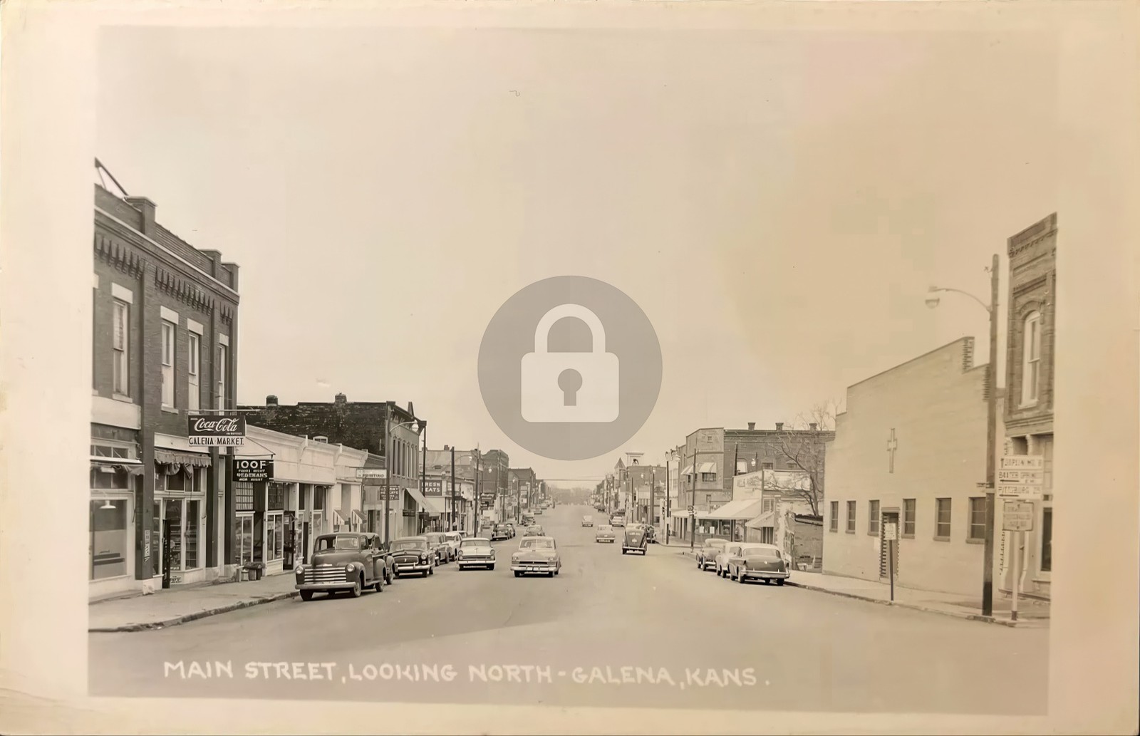 Galena KS Kansas Main Street Looking North RPPC Photo Postcard COPY