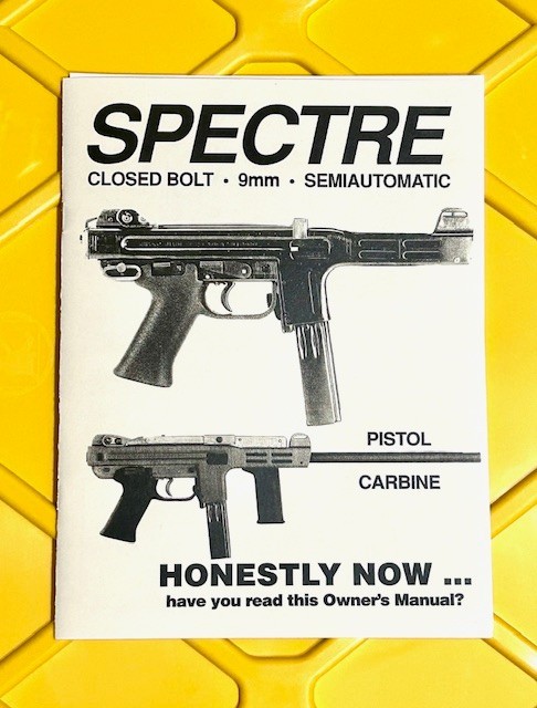 Spectre Sites HC Pistol FIE 1989 Owners Manual Shows Carbine Stock Operation