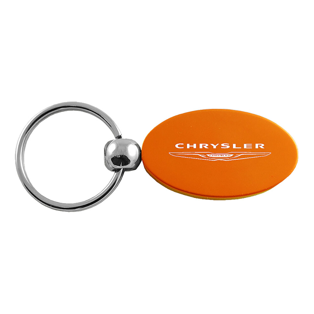 Chrysler Keychain & Keyring - Aluminum Metal Keychain Fob - Orange Oval