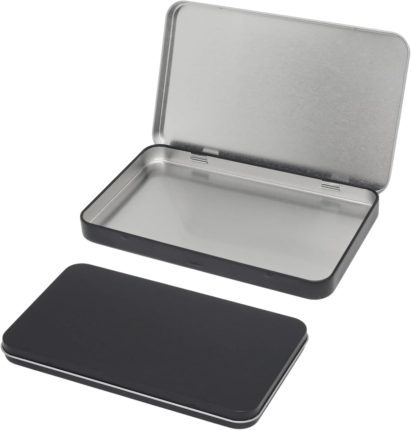 2 PCS Rectangular Metal Tin Box with Lid, 4.3