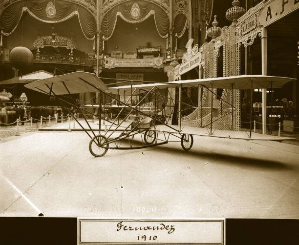 Curtiss Pusher type biplane in an ornate exhibition hall c1900 Old Photo