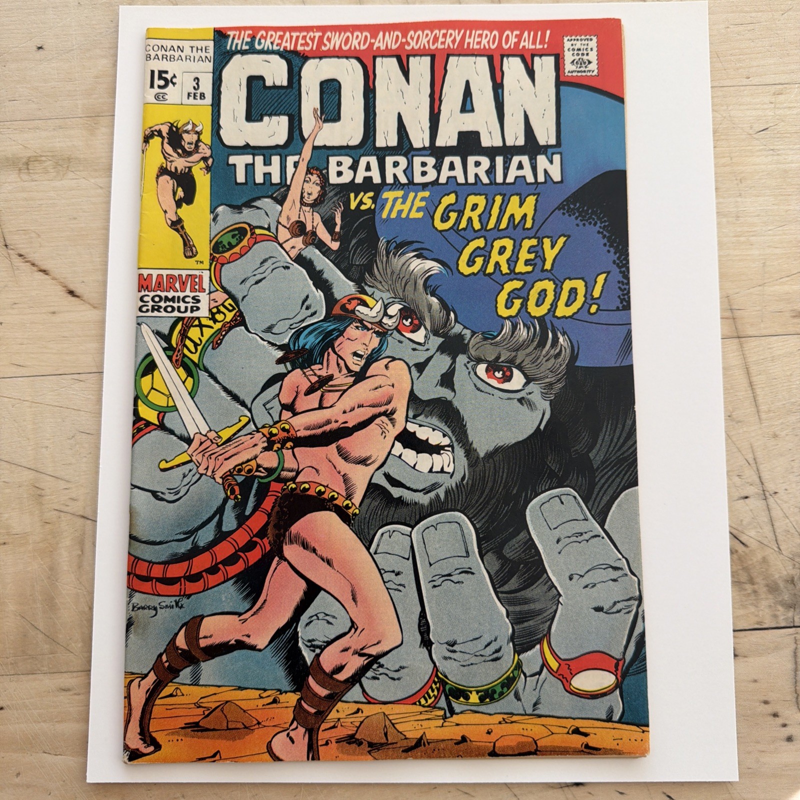 CONAN THE BARBARIAN #3 High grade, low dist, RARE BARRY SMITH 1ST GREY GOD   c70