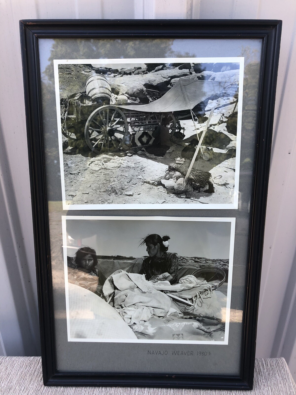 Rare Framed 1930’s Photos Of Navajo Weavers 21” x 13 3/4”