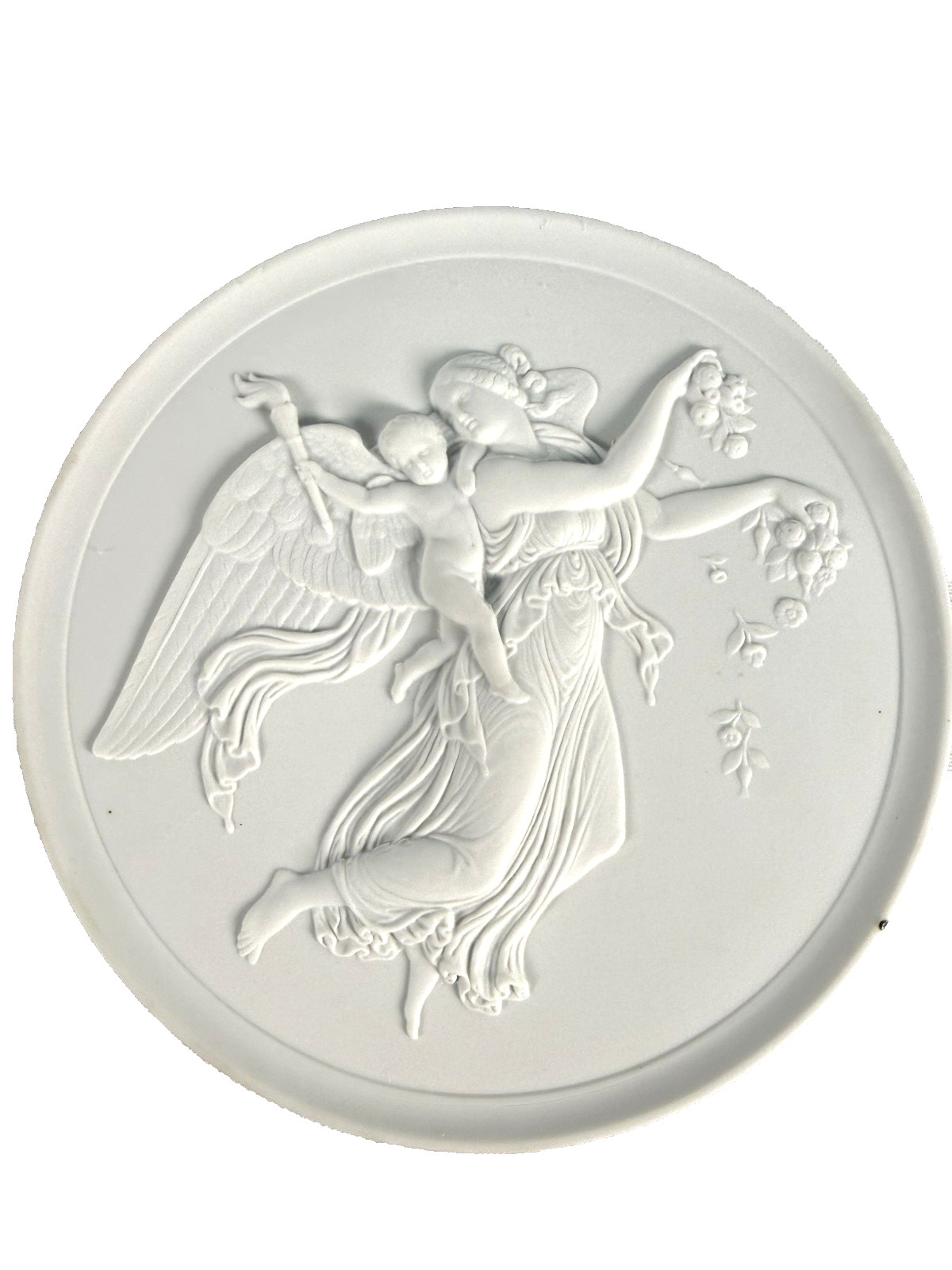 1967 Royal Copenhagen Bisque Wall Plaque 859 Thorvaldsen Day Angel 6\