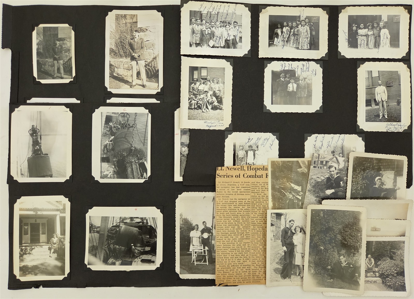 1940s vintage WWII RICHARD P. NEWELL hopedale ma PHOTO archive MARION CONGDON