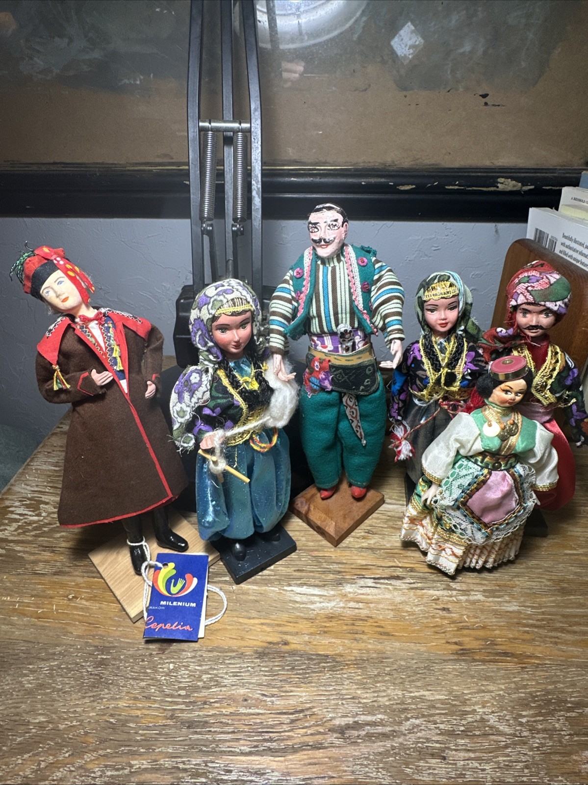 Lot Vintage Folk Art Dolls Polish/Turkish Folk Art Hand Painted
