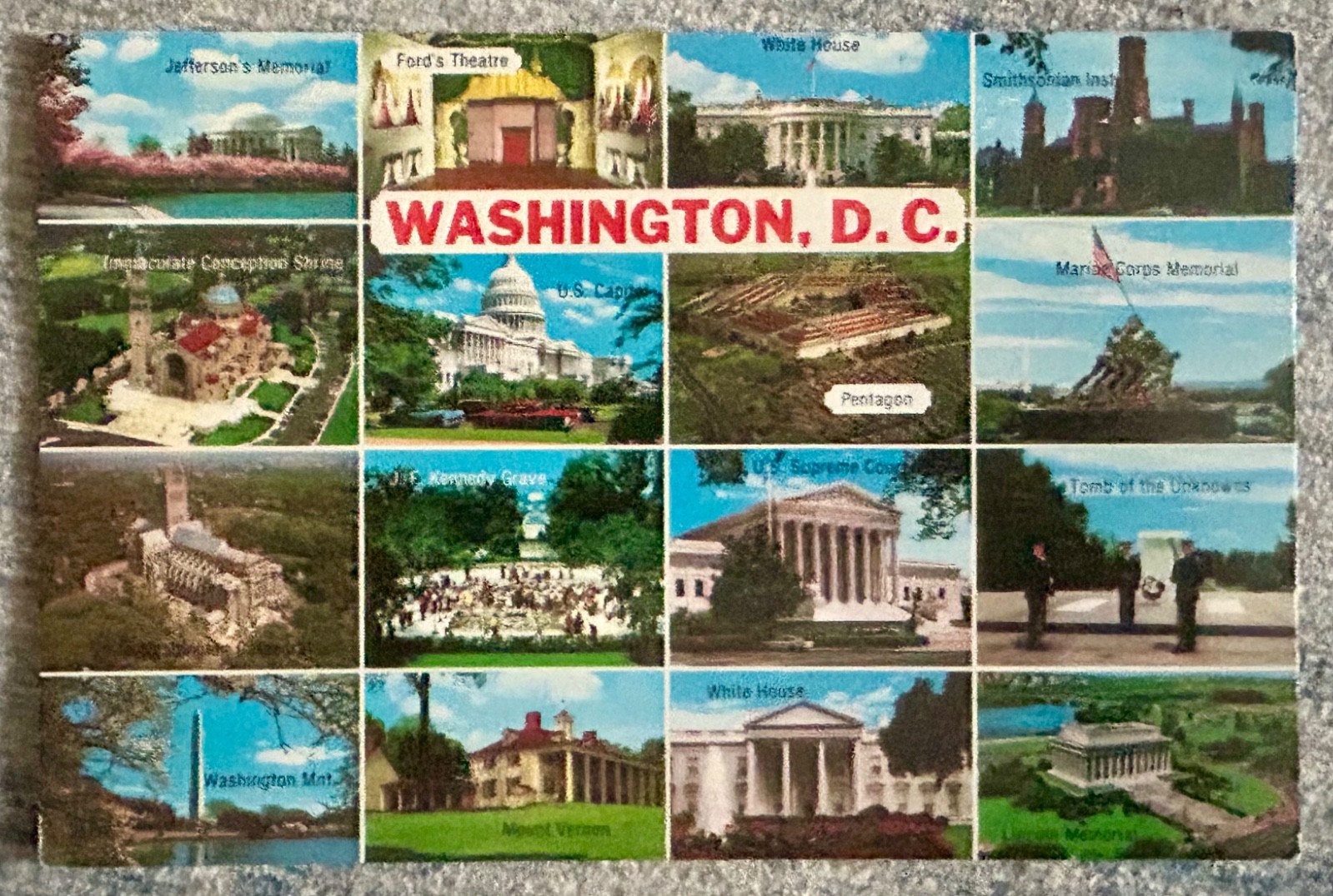 Vintage Unposted Washington DC postcard - 16 photos